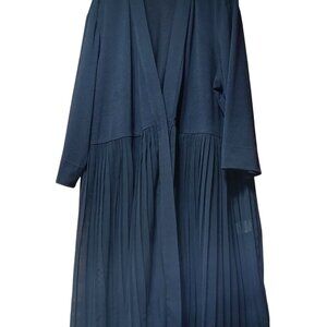 Coldwater Creek Sheer Pleated Chiffon Topper 2X Black Flowy Whimsigoth Dressy